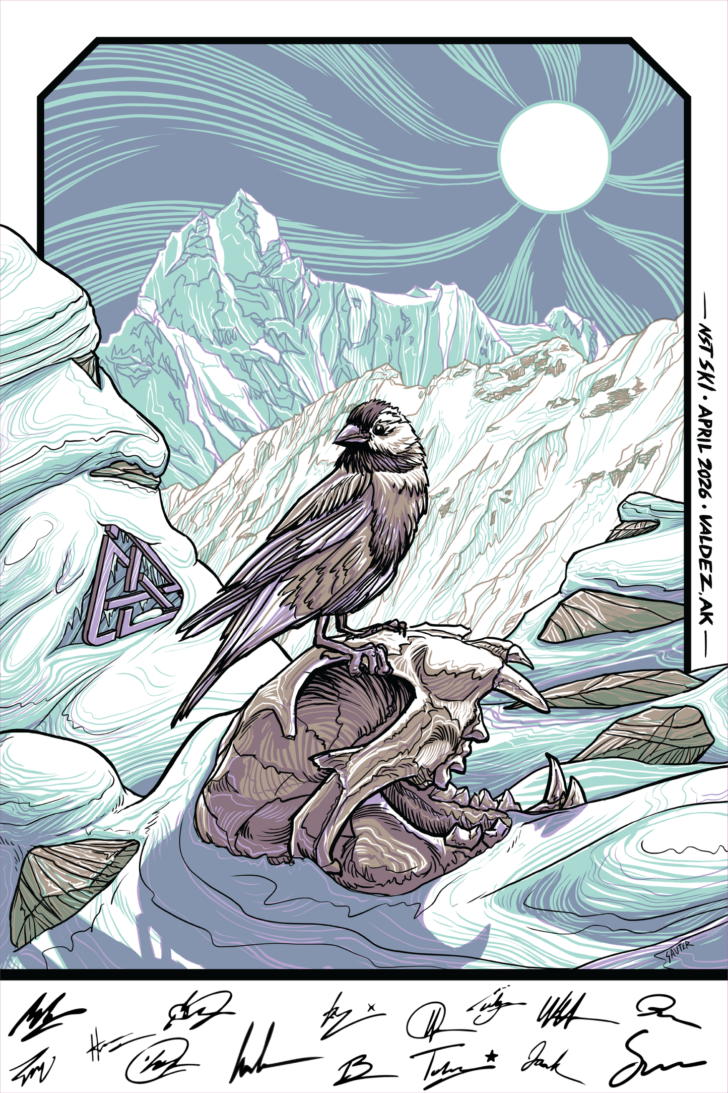 NST Ski LTD Edition Athlete Signed Screenprint by Kaia Sauter